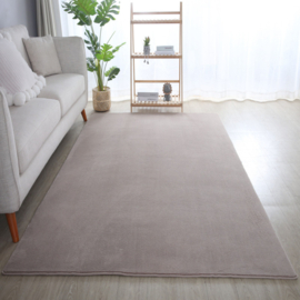 Vloerkleed VKW Zacht Effen Laagpolig 'Gari' Beige