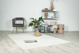 Vloerkleed Modern Scandinavisch Laagpolig Grafisch "Elif 2" Ivory