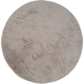 Vloerkleed Effen Hoogpolig "Morbido" Natural Rond