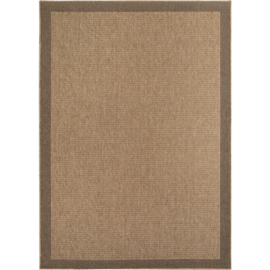 Vloerkleed VKW Effen Outdoor/Indoor 'Nolan' Beige/Zwart