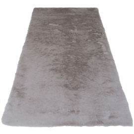 Vloerkleed Effen Hoogpolig 'Gentle 995' Grijs