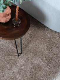 Vloerkleed Hoogpolig 'Rome Cappuccino' Zand Rond