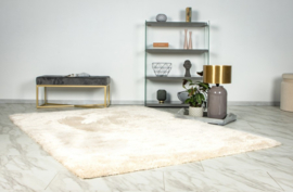 Vloerkleed Duurzaam Shaggy Hoogpolig "Glamour" Ivory