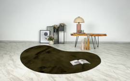 Vloerkleed Zacht Hoogpolig Organisch "Heaven" Basil Olijfgroen 160x230cm