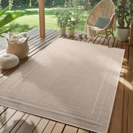Vloerkleed VKW Effen Outdoor/Indoor 'Roos' Beige