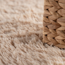 Vloerkleed VKW Hoogpolig  '3D Wollig Bente' Beige Rond