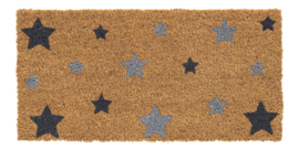 Kokosmat Ruco Print Stars Natural/Multikleur 25x50cm