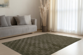 Vloerkleed Scandinavisch 3D Effect "Soul" Basil Olijfgroen