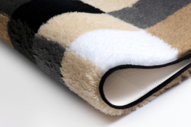 Kleine Wolke CLASSIC Caro Patchwork Badmat Beige/Zwart