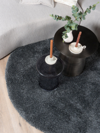Vloerkleed Hoogpolig 'Rome' Grijs Rond