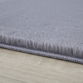 Vloerkleed VKW Effen Hoogpolig 'Teddy Fuzzy' Grijs