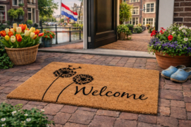 Kokos Schoonloopmat VKW 'Home 602' Natural/Zwart