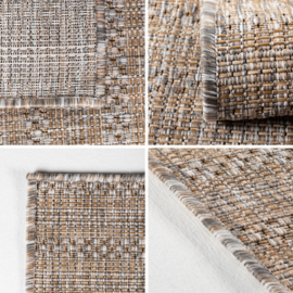 Vloerkleed VKW Effen Outdoor/Indoor 'Placencia' Beige/Grijs