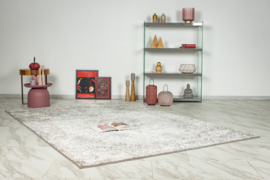 Vloerkleed Industrieel Vintage 3D Effect "Milas 3" Grijs/Beige