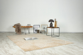 Vloerkleed Modern Scandinavisch Laagpolig Grafisch "Viva 3D 2" Beige