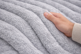 Kleed/Plaid VKW 'Blush' Grijs 150x200cm