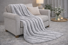 Kleed/Plaid VKW 'Blush' Grijs 150x200cm