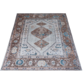 Vloerkleed Vintage 'Karaca' Blauw/Bruin