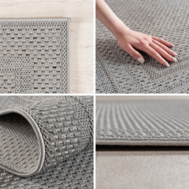 Vloerkleed VKW Effen Outdoor/Indoor 'Roos' Grijs