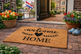 Kokos Schoonloopmat VKW 'Home 603' Natural/Zwart