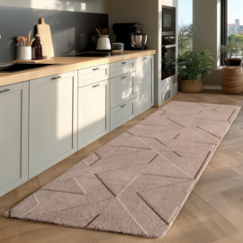 Vloerkleed VKW Scandinavisch 3D Effect 'Linea' Beige