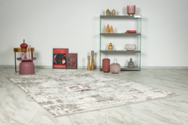 Vloerkleed Industrieel 3D Effect "Milas 6" Grijs/Beige