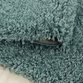 Vloerkleed VKW Hoogpolig Shaggy 'Gingerlynn' Aqua Rond