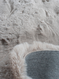 Vloerkleed Effen Hoogpolig "Morbido" Natural Rond