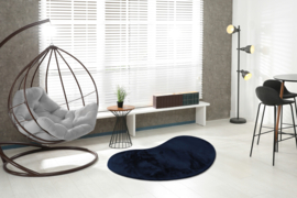 Vloerkleed Zacht Hoogpolig Organisch "Heaven" Navy Blauw 160x230cm