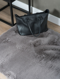 Vloerkleed Effen Hoogpolig 'Gentle 995' Grijs