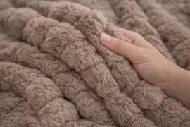 Kleed/Plaid VKW 'Harmony' Taupe 150x200cm