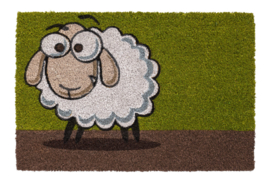 Kokosmat Ruco Print Sheep Groen/Multikleur 40x60cm