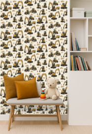 Studio Swaai – Graven & Brullen Behang | Geel SW-72-GB01