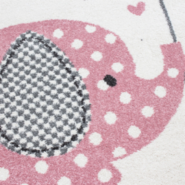 Kindervloerkleed VKW 'Kids Story Sweet Hearts' Roze Rond