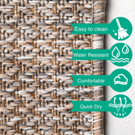 Vloerkleed VKW Industrieel Outdoor/Indoor 'Levu' Beige