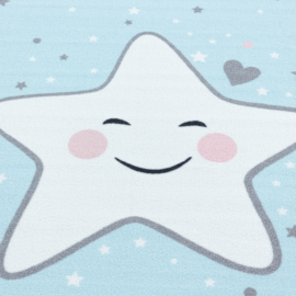 Kindervloerkleed VKW 'Kids Story Little Stars' Blauw