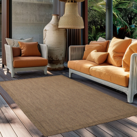 Vloerkleed VKW Effen Outdoor/Indoor 'Donna' Bruin