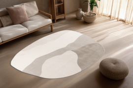 Vloerkleed Organisch "Livorno 2" Ivoor/Grijs 160x230cm