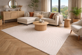 Vloerkleed VKW Scandinavisch 3D Effect 'Solune' Crème