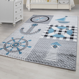 Kindervloerkleed VKW 'Kids Story Anker' Grijs