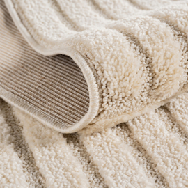 Vloerkleed VKW Scandinavisch 3D Effect 'Nordik' Crème Rond