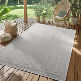 Vloerkleed VKW Effen Outdoor/Indoor 'Roos' Grijs