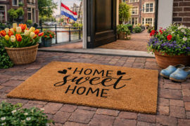Kokos Schoonloopmat VKW 'Home 606' Natural/Zwart