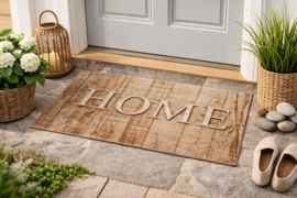 Deurmat VKW 'Welcome Home 505' Lichtbruin/Beige