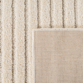 Vloerkleed VKW Scandinavisch 3D Effect 'Nordik' Crème Rond