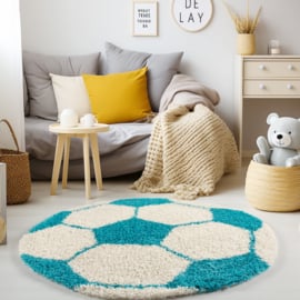 Kindervloerkleed VKW  'Kids Story' Wilson' Turquoise  Rond