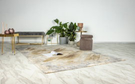 Vloerkleed Industrieel Abstract "Monet 3" Beige