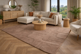 Vloerkleed VKW Scandinavisch 3D Effect 'Forma' Beige