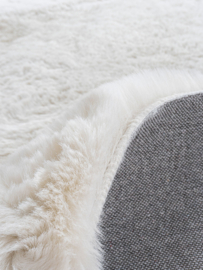 Vloerkleed Effen Hoogpolig "Morbido 2212" Beige Rond