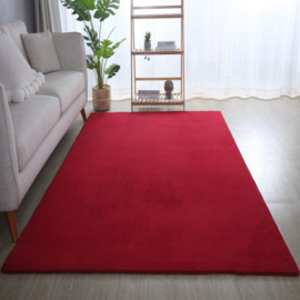 Vloerkleed VKW Zacht Effen Laagpolig 'Gari' Rood